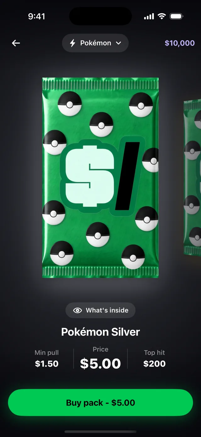 Choosing a card pack