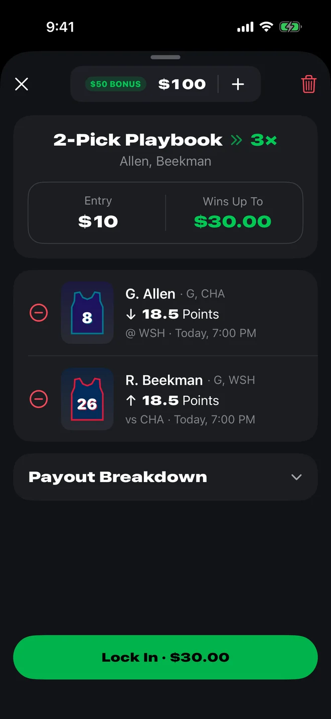 The Playbook: a two-pick Play paying 3x